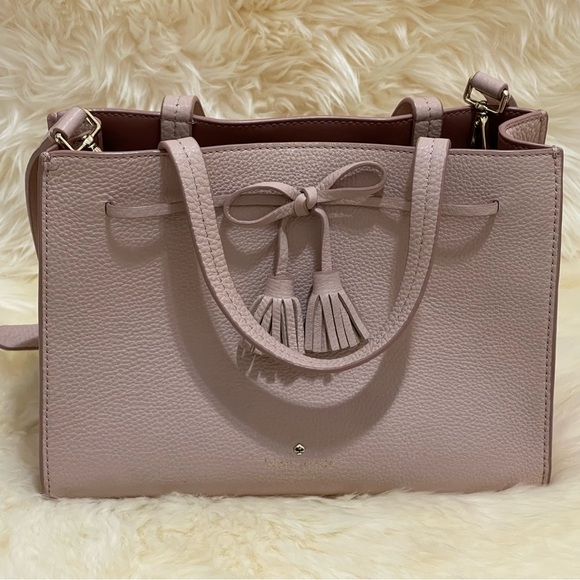 kate spade Handbags - Kate Spade Leather Hayes Rosycheeks Small Tasseled Bow Satchel Crossbody Bag